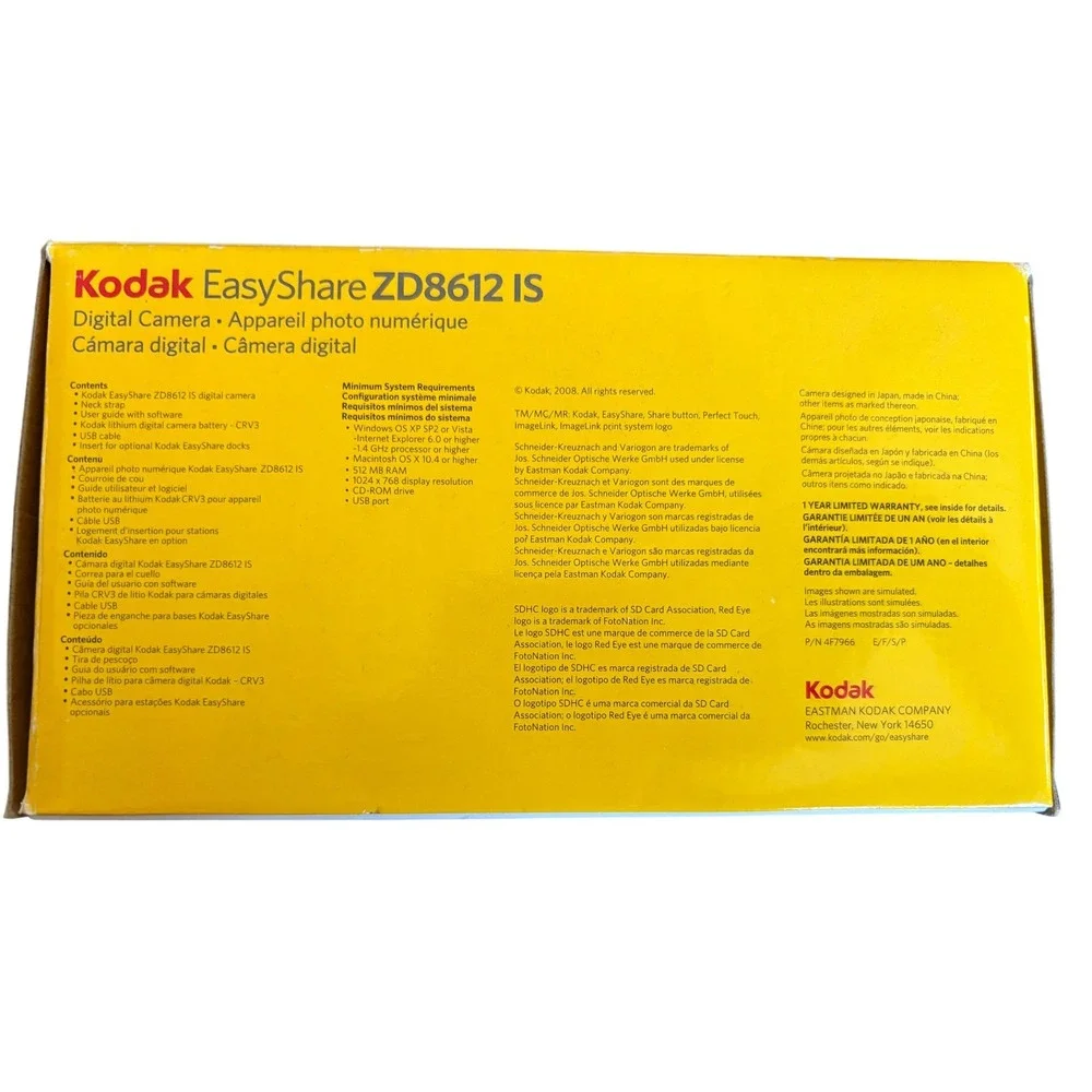 Kodak EasyShare ZD8612 IS Digital Camera 8.1MP‎ 12x Optical Zoom Black HD Bundle